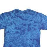 Womens Blue Tie Dye Butterfly Graphic T-Shirt L Short Sleeve Crew Neck Cotton