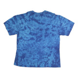 Womens Blue Tie Dye Butterfly Graphic T-Shirt L Short Sleeve Crew Neck Cotton