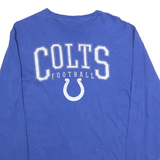 NFL Mens Blue Colts Football Long Sleeve Crew Neck Cotton Blend L T-Shirt