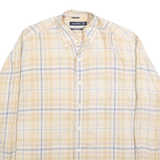 NAUTICA Mens Beige & Blue Check Button-Down Shirt L Casual Cotton Long Sleeve