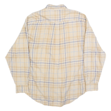 NAUTICA Mens Beige & Blue Check Button-Down Shirt L Casual Cotton Long Sleeve