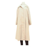 Womens Beige Cotton Blend Button Closure Long Sleeve Jacket XL Plain Classic