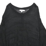 CALVIN KLEIN Womens Black Plain V-Neck Basic Knit Jumper S Lightweight Rayon