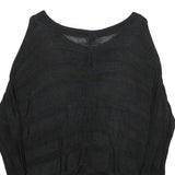 CALVIN KLEIN Womens Black Plain V-Neck Basic Knit Jumper S Lightweight Rayon