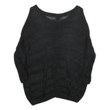 CALVIN KLEIN Womens Black Plain V-Neck Basic Knit Jumper S Lightweight Rayon