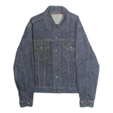 LEVI'S Mens Blue Denim Cotton Button Jacket S Classic Fit Plain Cotton Casual