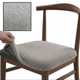Anyseat Grey Fur Stretch Chair Cover – Washable, Removable Dining & Kitchen Seat Protector