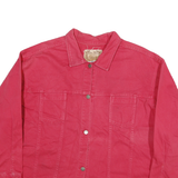 DELTA BLUES Womens Red Cotton Button Jacket 3XL Classic Plain Comfortable