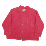 DELTA BLUES Womens Red Cotton Button Jacket 3XL Classic Plain Comfortable