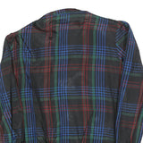 Womens Black Blue Red Green Checked Button Jacket L Woven Casual Lightweight