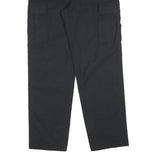 Mens Black Cotton Blend Regular Fit Cargo Trousers W30 L32 Workwear Utility Zip