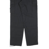 Mens Black Cotton Blend Regular Fit Cargo Trousers W30 L32 Workwear Utility Zip