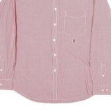 TOMMY HILFIGER Mens Red & White Check Shirt XL Button Down Long Sleeve Cotton