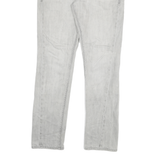 CALVIN KLEIN Mens Jeans White & Light Grey Slim Straight Denim Rinse W32 L30