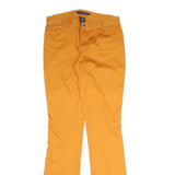 RALPH LAUREN Womens Cotton Blend Yellow Slim Bootcut Trousers W28 L32 Stylish