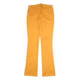 RALPH LAUREN Womens Cotton Blend Yellow Slim Bootcut Trousers W28 L32 Stylish