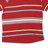 CHAPS Mens Red & White Striped Short Sleeve Polo Shirt XL Classic Fit Cotton
