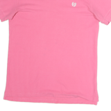 CHAPS Mens Pink Short Sleeve Plain Polo Shirt M Custom Fit Logo Embroidered