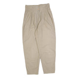 GO-IN Womens Beige Cotton Blend Regular Fit Trousers W30 L28 Classic Casual Wear