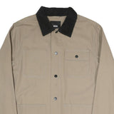 VANS Mens Beige & Black Button Cotton Blend Workwear Jacket L Casual Outerwear