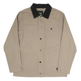 VANS Mens Beige & Black Button Cotton Blend Workwear Jacket L Casual Outerwear