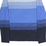 TOMMY HILFIGER Womens Blue & Navy Patterned V-Neck Basic Knit Jumper Size M