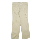 DICKIES Womens Relaxed Beige Cotton Blend Trousers W30 L28 Zip Pocket Casual