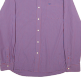 CHAPS Mens Purple & Blue Check Shirt XL Cotton Blend Casual Button Down