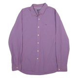 CHAPS Mens Purple & Blue Check Shirt XL Cotton Blend Casual Button Down