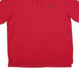 CHAPS Mens Red Short Sleeve Plain XL Polo Shirt Cotton Blend Casual