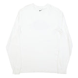 NIKE Mens White Butler Swimming Long Sleeve Crew Neck Graphic T-Shirt M