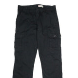 WRANGLER Mens Black Relaxed Cargo Trousers W36 L34 Cotton Blend Zip
