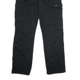 WRANGLER Mens Black Relaxed Cargo Trousers W36 L34 Cotton Blend Zip