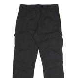 WRANGLER Mens Black Relaxed Cargo Trousers W36 L34 Cotton Blend Zip
