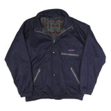 Mens Navy Blue Reversible Jacket L Polyester Blend Plain Zip Casual Outerwear