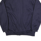 Mens Navy Blue Reversible Jacket L Polyester Blend Plain Zip Casual Outerwear