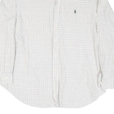 RALPH LAUREN Mens White & Navy Classic Fit Shirt XL Cotton Blend Checked Long