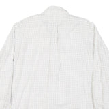 RALPH LAUREN Mens White & Navy Classic Fit Shirt XL Cotton Blend Checked Long