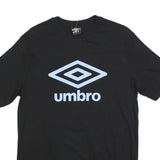 UMBRO Mens Black Athletic T-Shirt M Short Sleeve Crew Neck Logo Print