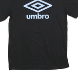UMBRO Mens Black Athletic T-Shirt M Short Sleeve Crew Neck Logo Print