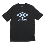 UMBRO Mens Black Athletic T-Shirt M Short Sleeve Crew Neck Logo Print