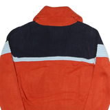 FILA Womens Orange & Navy Patterned Cotton Full Zip Jumper Crew Neck S