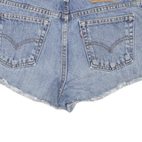 LEVI'S Womens Shorts Blue Denim Cut-Off S W28 Frayed Hem Casual Summer