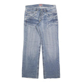 BODY MAN Mens Jeans Blue Regular Straight Denim Light W34 L30 Button Closure