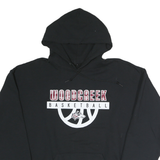 Mens Black Woodcreek Basketball Pullover Hoodie L Cotton Casual Sport