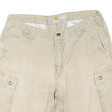CARHARTT Mens Shorts Beige Cargo Relaxed Fit L W36 Workwear Cotton Blend