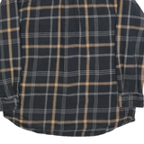 MOOSE CREEK Mens Black & Brown Check Shirt M Cotton Blend Casual Button-Down
