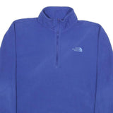 THE NORTH FACE Mens Blue Plain Pullover Jumper Crew Neck Basic Knit L Fleece