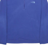 THE NORTH FACE Mens Blue Plain Pullover Jumper Crew Neck Basic Knit L Fleece