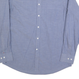 TOMMY HILFIGER Mens Blue Shirt L Cotton Blend Classic Button-Down Collar Long